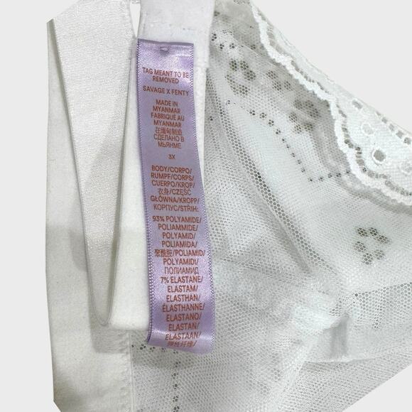 Savage X Fenty Curvy Broderie Lace Halter Bralette | Plus 3X White Festival Top - Picture 5 of 10